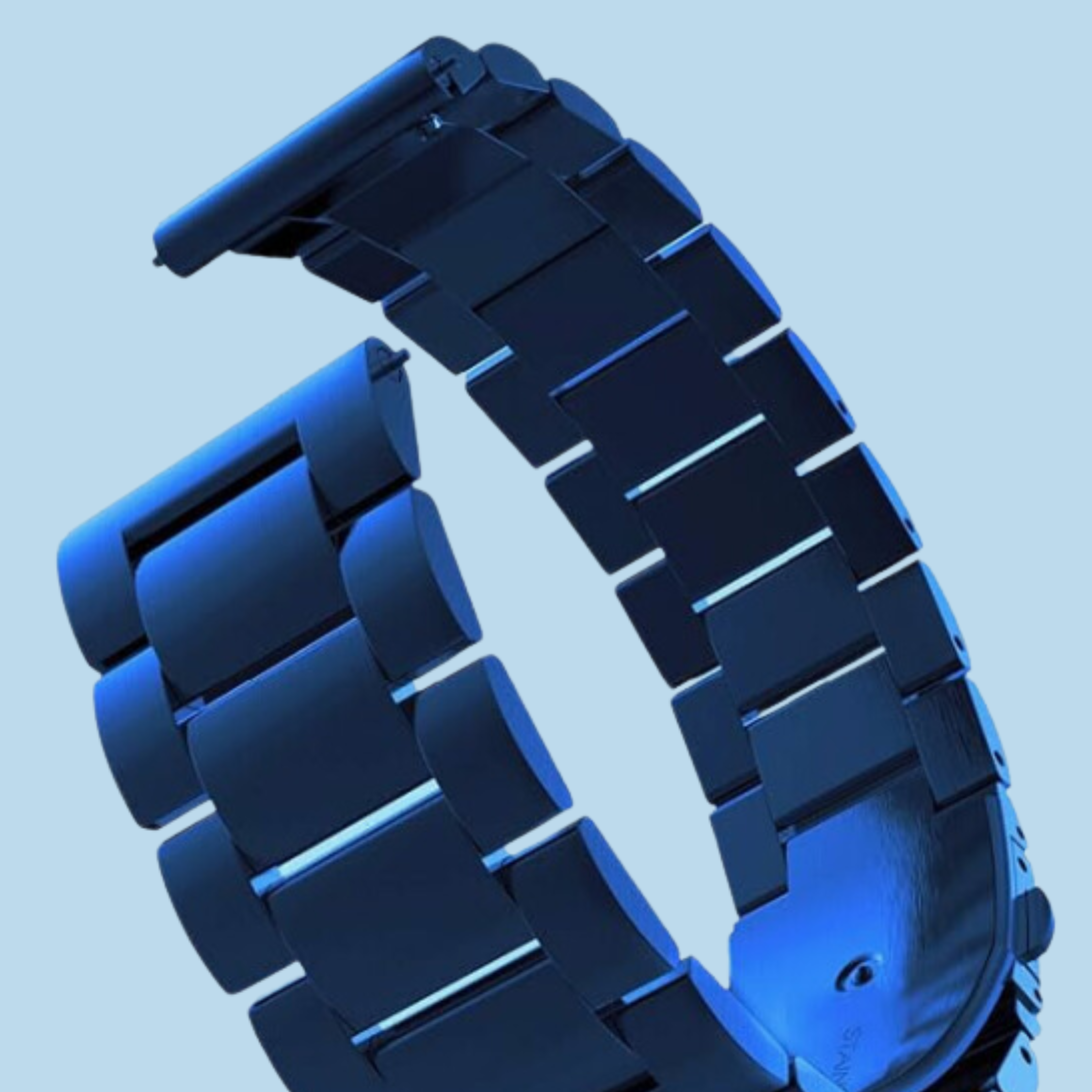Navy Blue Stainless Steel Watch Strap