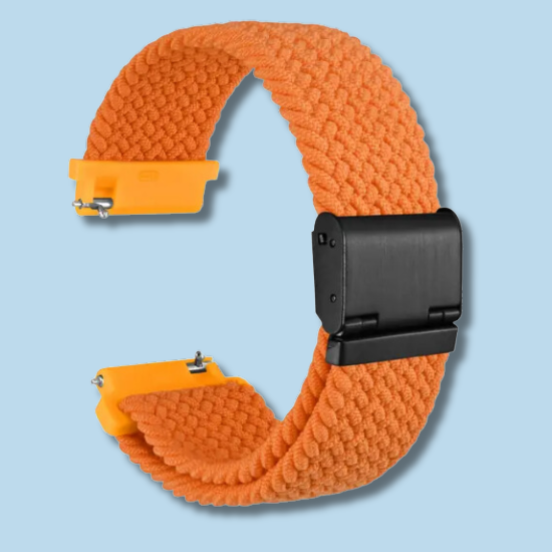 Orange Brided Nylon Watch Band